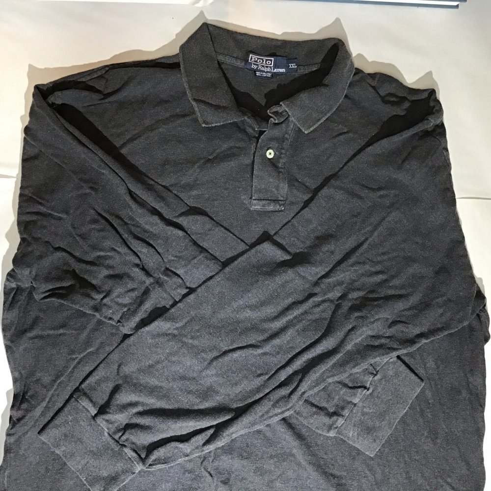 Polo Long Sleeve Shirt Heather Grey size XXL